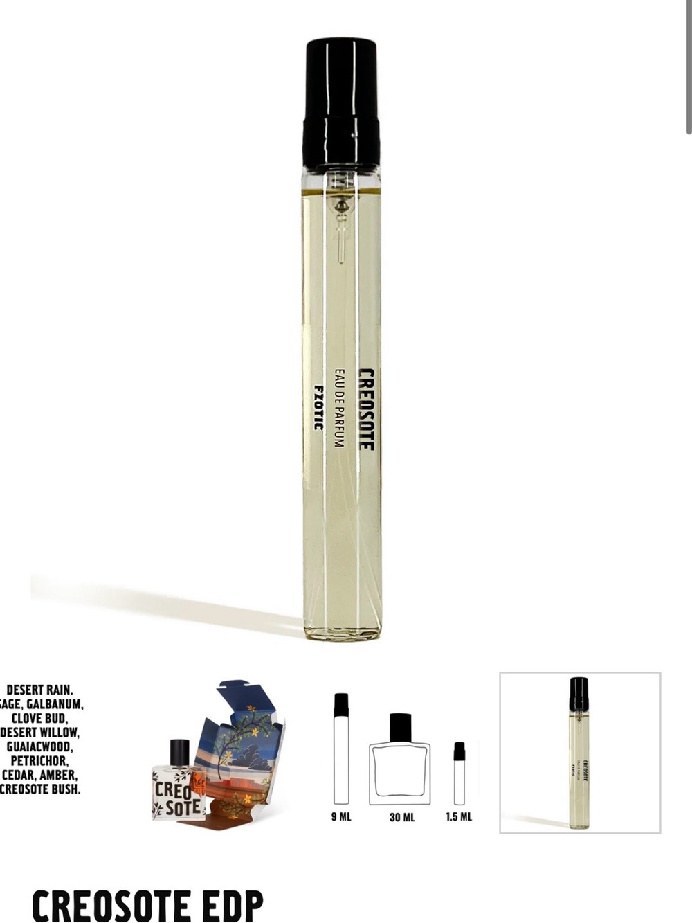 Fzotic creosote perfume travel size spray